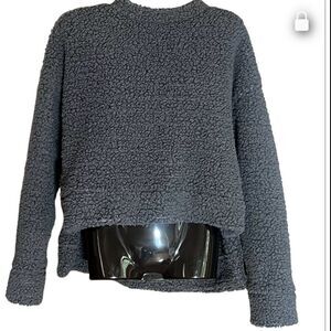 Priory Sherpa Bruna Smoke Gray NWOT Teddy Bear Sweater W Arm Vents Sz S/M‎